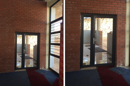 Commercial building safety door aluminium and window