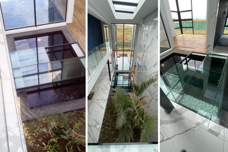 Residential custom bespoke glass flooring and windows