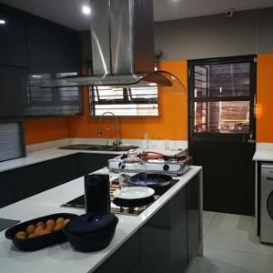 Glass splashback installed by 3MC Services Durban