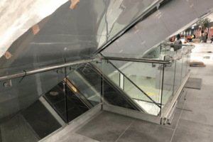 Outdoor glass balustrades with aluminium framing by 3MC Services Durban