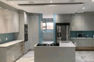 Kitchen glass splashback for residential property by 3MC Services KZN