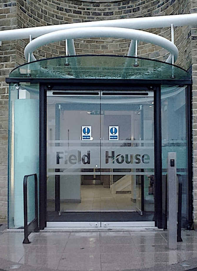 Automatic door installation at sports or field house facility by 3MC Services KZN