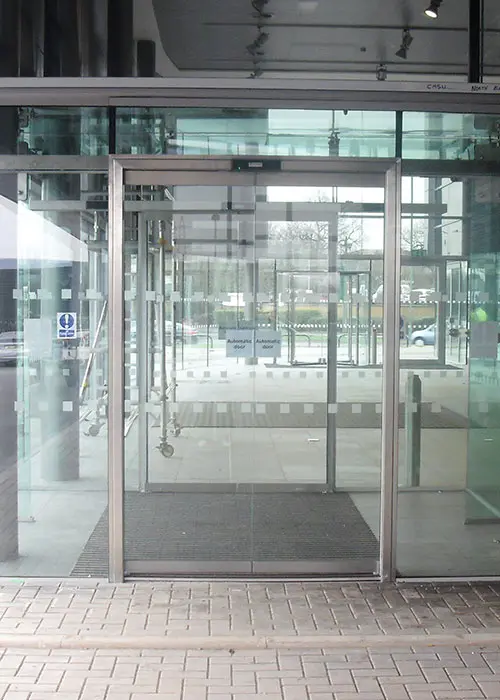 Automatic sliding door installation for commercial building by 3MC Services Durban KZN