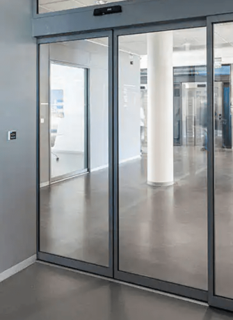 Automatic sliding door installed at medical clinic by 3MC Services Durban