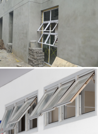 Custom aluminium window build for commercial property by 3MC Services KZN