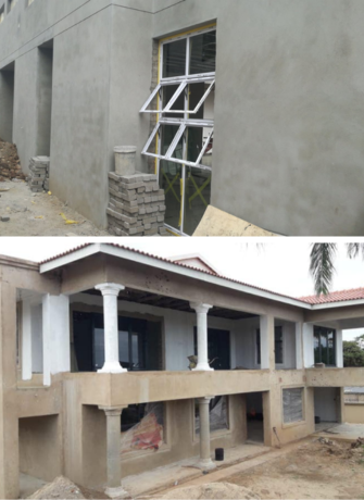 Aluminium windows installed during commercial building construction by 3MC Services KZN