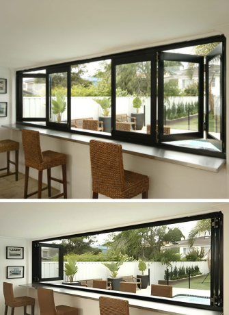 Bifold stacking aluminium windows installed by 3MC Services KZN